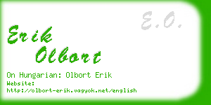 erik olbort business card
